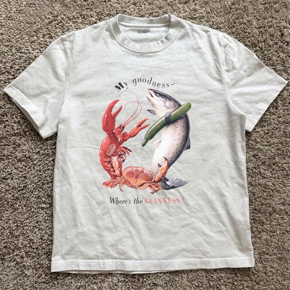 White Shrimp & Fish Guinness Beer Tee